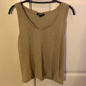 Express Women's Linen Tank Top Tan Size Small Petite